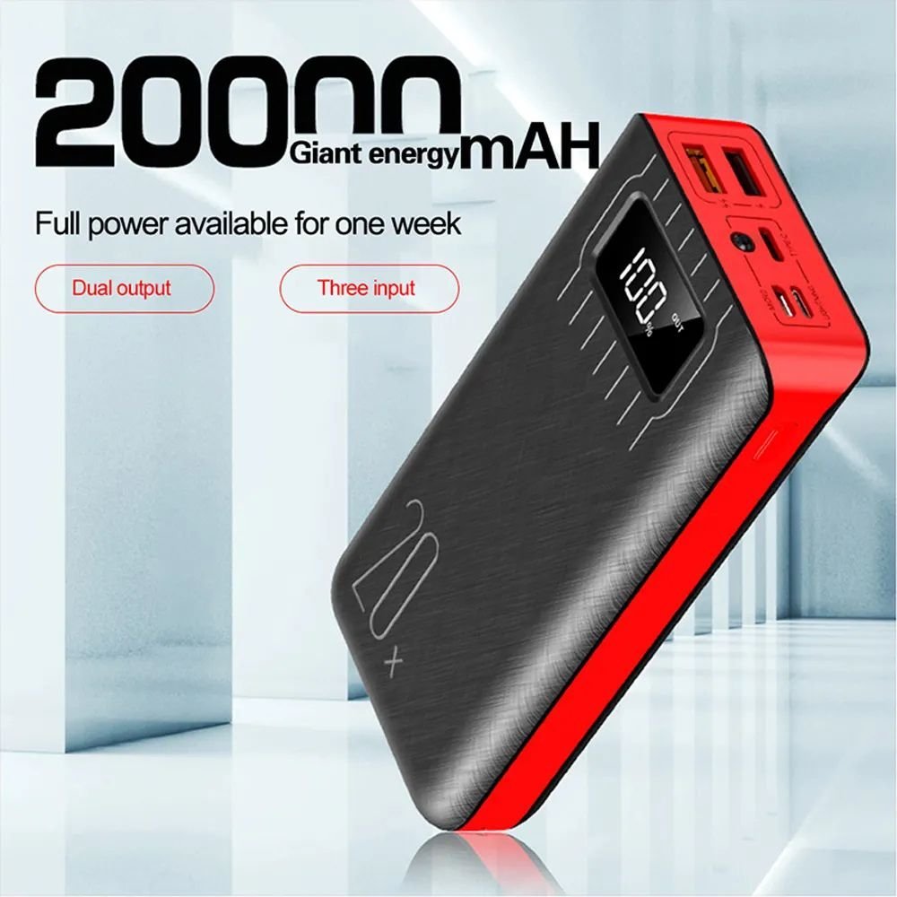 20000mAh External Battery Power Bank Dual USB With LED Flashlight - My Store