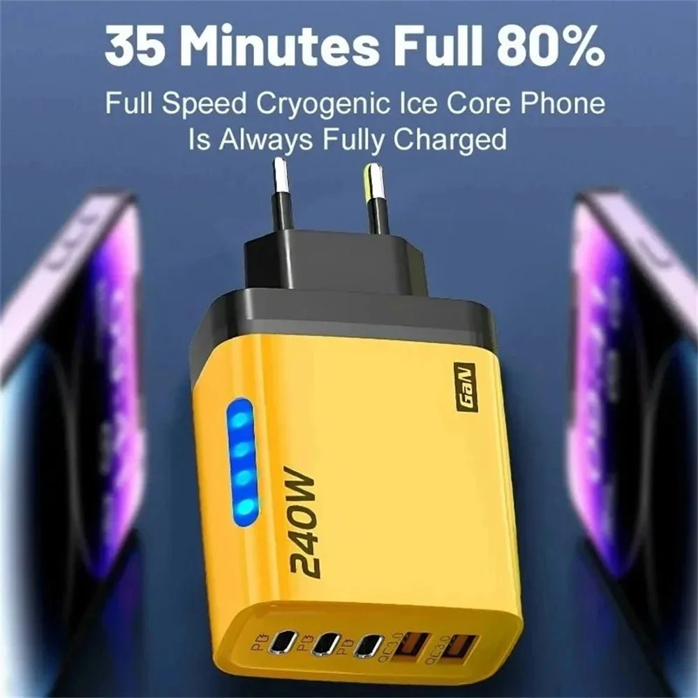 240W GaN USB C Charger 5 in 1 Fast Charging Phone Charger Power - Nexus Elite