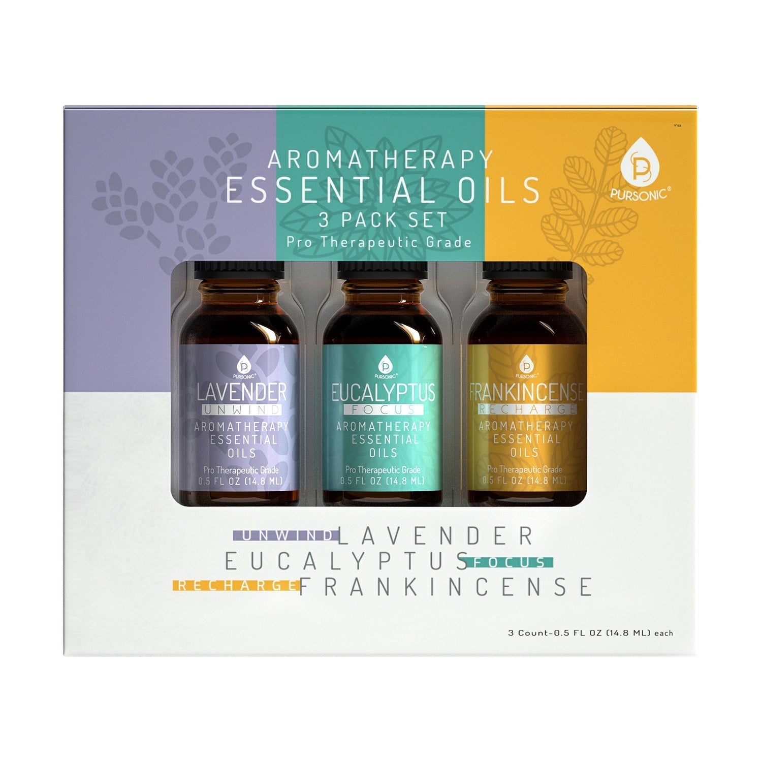 3 Pack Aromatherapy Essential oils (Lavender, Eucalyptus, Frankincense) - My Store