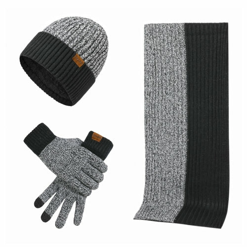 3Pcs Winter Scarf Hat Gloves Kit Beanie Hat & Long Scarf & Gloves Gift - Nexus Elite