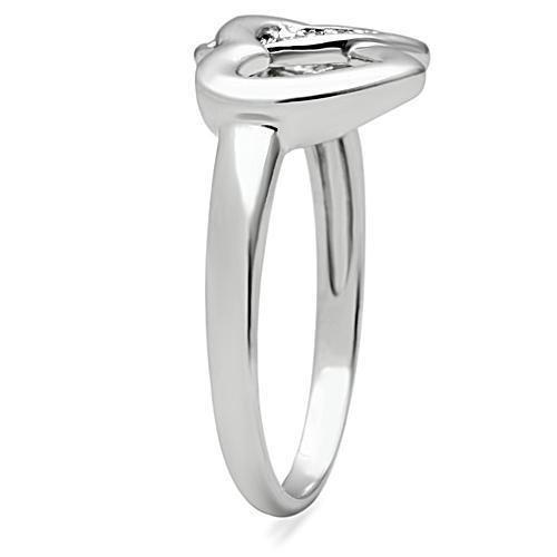 3W123 - Rhodium Brass Ring with AAA Grade CZ in Clear - Nexus Elite