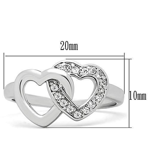 3W123 - Rhodium Brass Ring with AAA Grade CZ in Clear - Nexus Elite