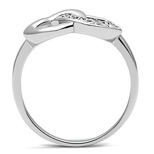3W123 - Rhodium Brass Ring with AAA Grade CZ in Clear - Nexus Elite